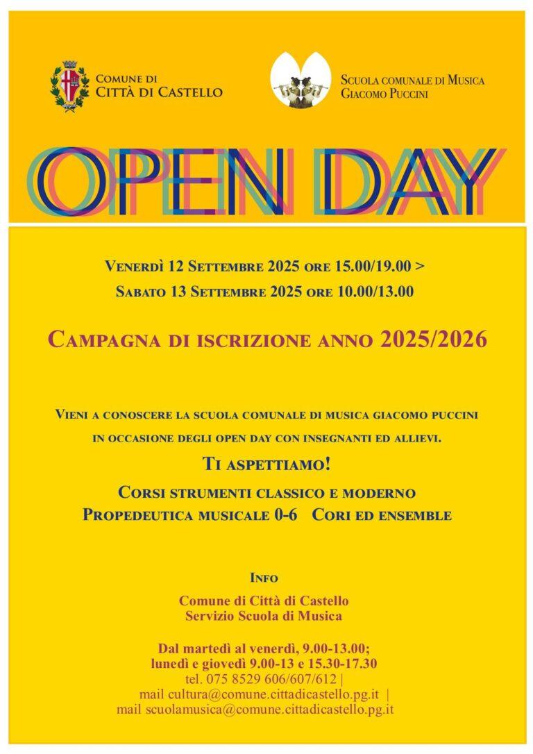 Scuola comunale di musica G. Puccini: presentazione del nuovo anno scolastico e del nuovo direttore Fabio Battistelli. Venerdì 12 settembre e Sabato 13 settembre open day