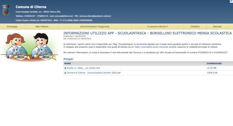 Citerna, nuova procedura per l’acquisto dei buoni mensa: un video illustrativo che guida alla nuova procedura