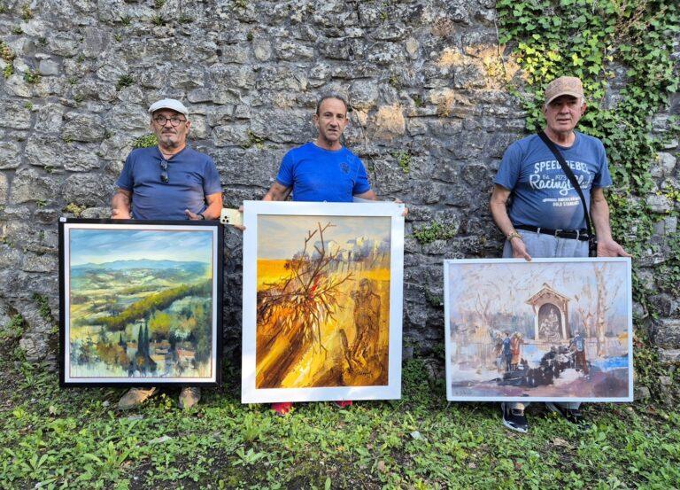 Mauro Del Vescovo vince il concorso di pittura estemporanea di Caprese Michelangelo evento conclusivo della mostra collettiva “Ieri e oggi. Sulle orme del divino” dedicata ai 550 anni dalla nascita di Michelangelo Buonarroti