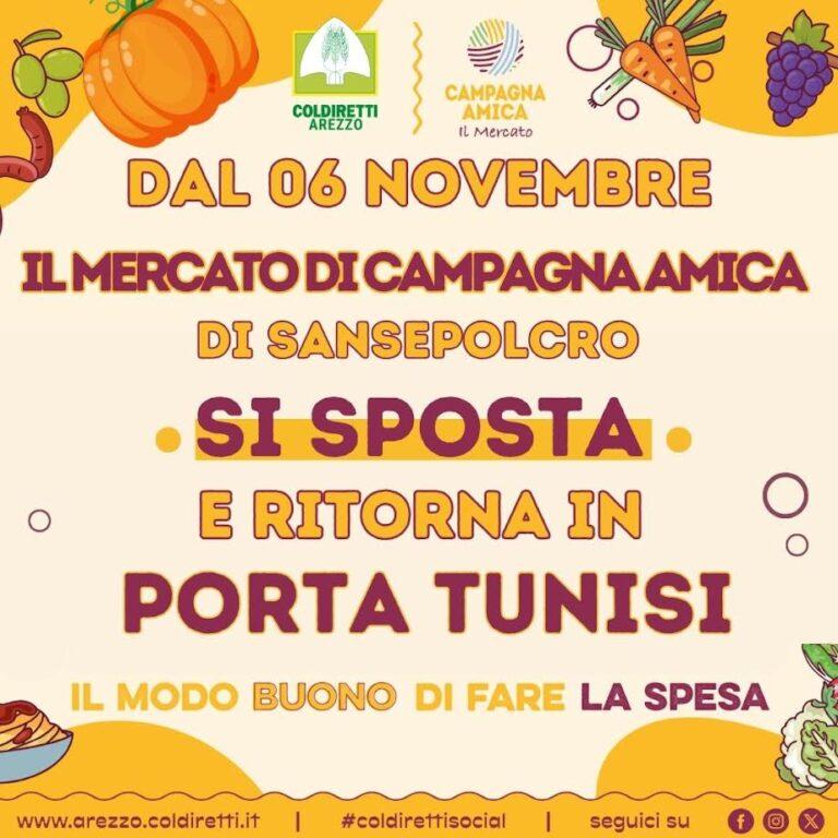 Spostamento temporaneo del Mercato di Campagna Amica di Sansepolcro