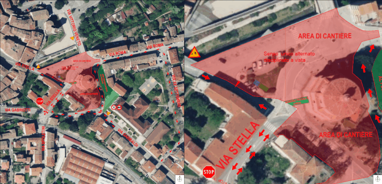 Lavori in piazza Mazzini: modifica della viabilità con riapertura a doppio senso della strada statale tiberina per avanzamento lavori in attesa della riapertura di via vittorio veneto all’altezza di via Roma