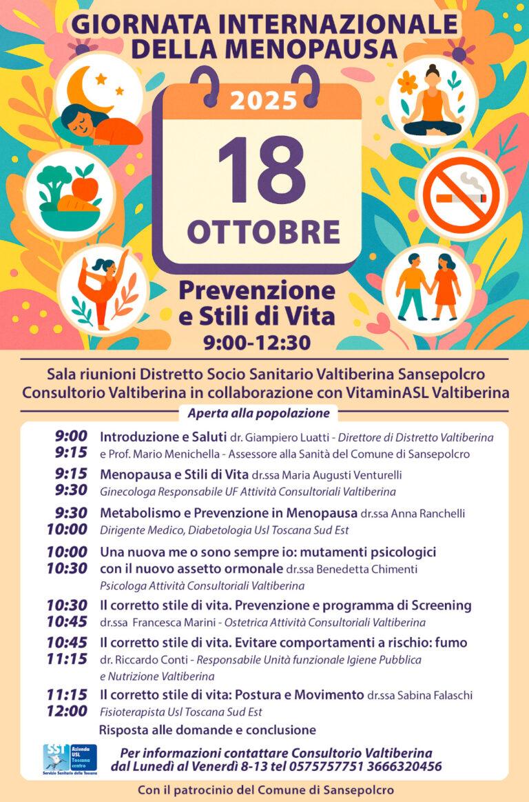 Sansepolcro, sabato mattina un incontro per parlare di menopausa