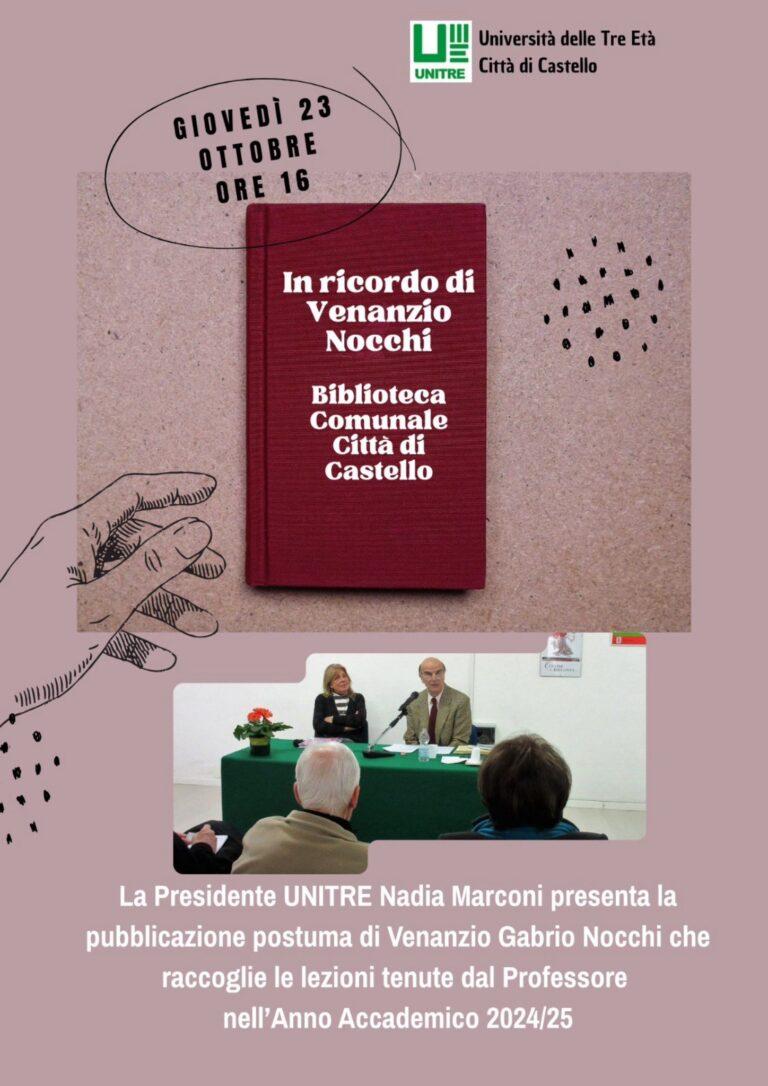 Giovedì 23 ottobre alla “Carducci” evento “In ricordo di Venanzio Nocchi”