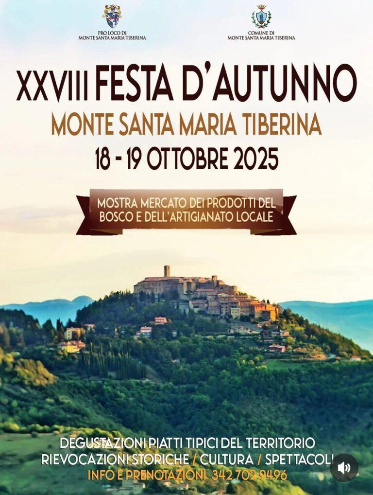 Monte Santa Maria Tiberina celebra la 28ª Festa d’Autunno il 18 e 19 ottobre 2025