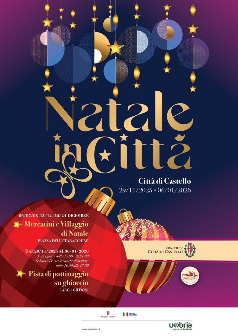 Città di Castello, il Natale si accende: 50 eventi e un centro storico luminoso dal 29 novembre al 6 gennaio