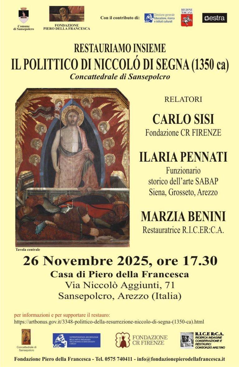 Polittico di Niccolò di Segna in un appuntamento alla Fondazione Casa di Piero