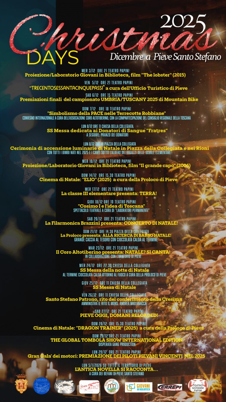 Pieve Santo Stefano, i Christmas Days 2025: oltre 20 eventi tra tradizione, musica e solidarietà