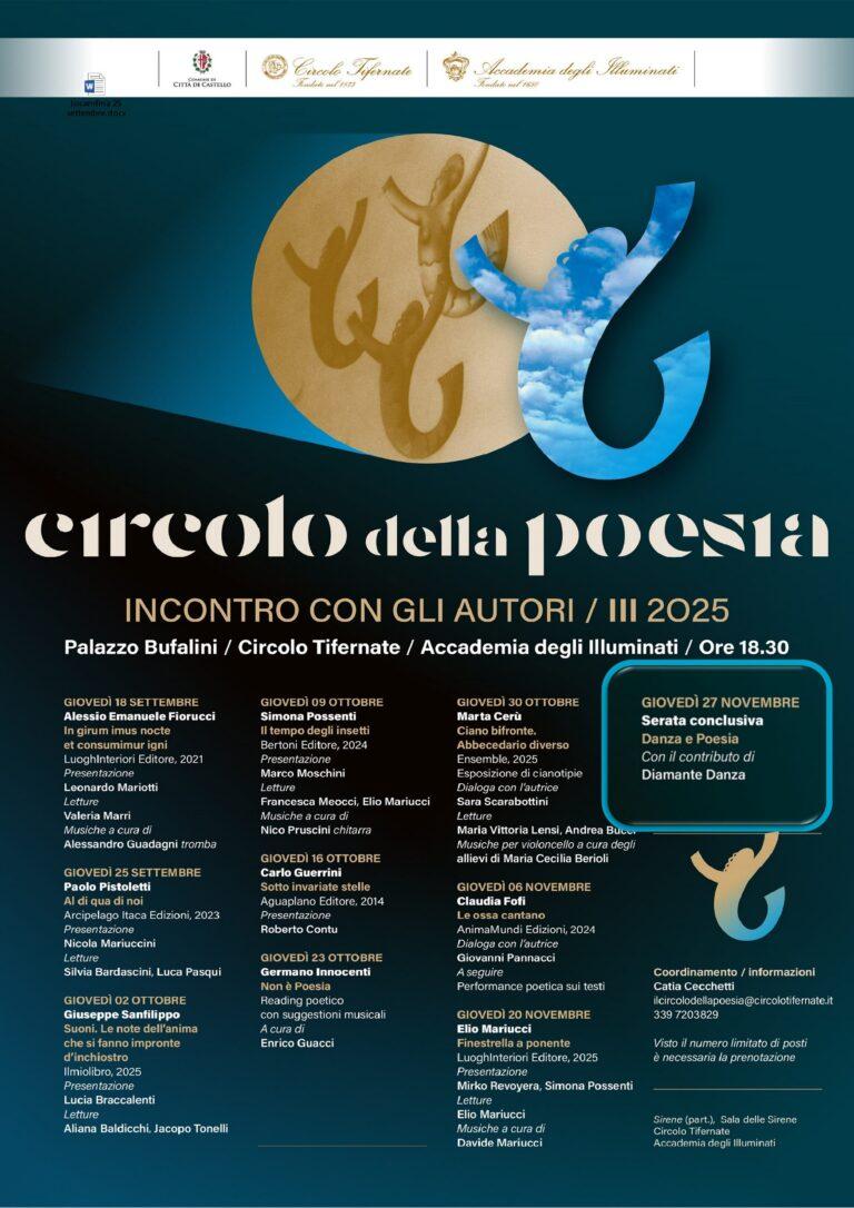 Al Circolo della Poesia ultimo incontro, giovedì 27 novembre con Danza e Poesia