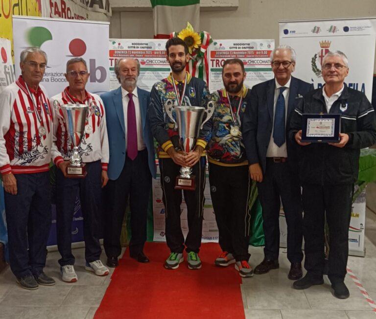 Città di Castello, trono al duo Barbabietola-Giulietti nel Trofeo Chiccomatic di bocce