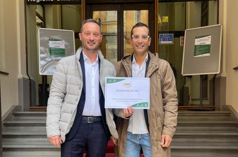 Lo Studio Piesse di Città di Castello premiato per l’impegno del programma regionale “luoghi di lavoro che promuovono salute”