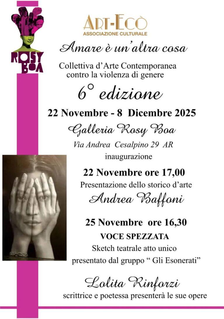 “Amare è un’altra cosa”. Ad Arezzo la sesta edizione della collettiva d’arte contro la violenza di genere