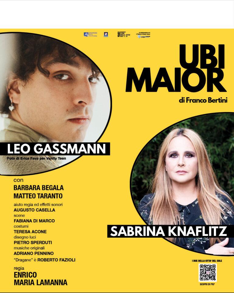 Sansepolcro, il Teatro Dante ospita “UBI MAIOR”: sul palco Leo Gassmann e Sabrina Knaflitz diretti da Enrico Maria Lamanna