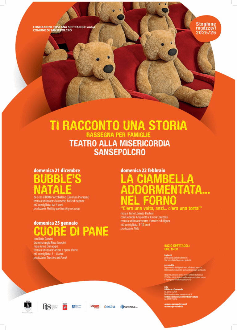 “Ti racconto una storia”, al via la stagione per ragazzi al Teatro alla Misericordia di Sansepolcro