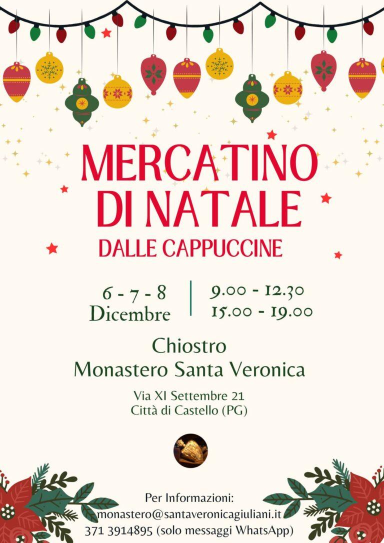 “Il Mercatino di Natale dalle Cappuccine” torna l’ormai tradizionale appuntamento al Monastero Santa Veronica Giuliani dal 6 all’8 dicembre