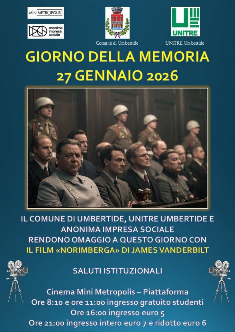 Giorno della Memoria: il Comune di Umbertide celebra il 27 gennaio con gli studenti e la cittadinanza, tra arte cinematografica e riflessione storica