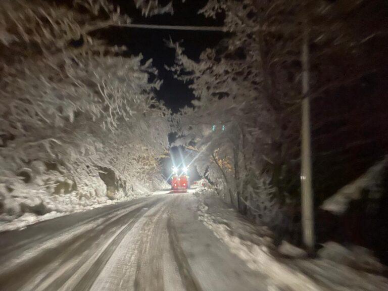Nevicate in Valtiberina: viabilità sotto controllo. Appello alla prudenza