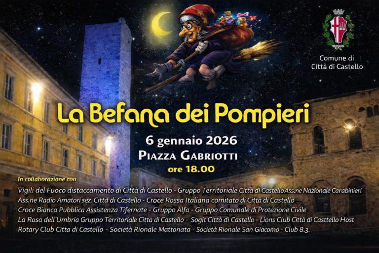 Martedì 6 gennaio a Città di Castello, a “befana dei pompieri”