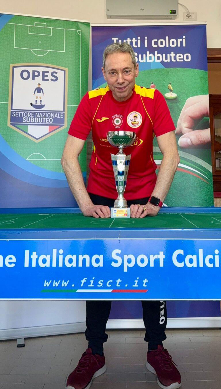 Calcio tavolo, Cesare Santanicchia è campione umbro Veteran 2026
