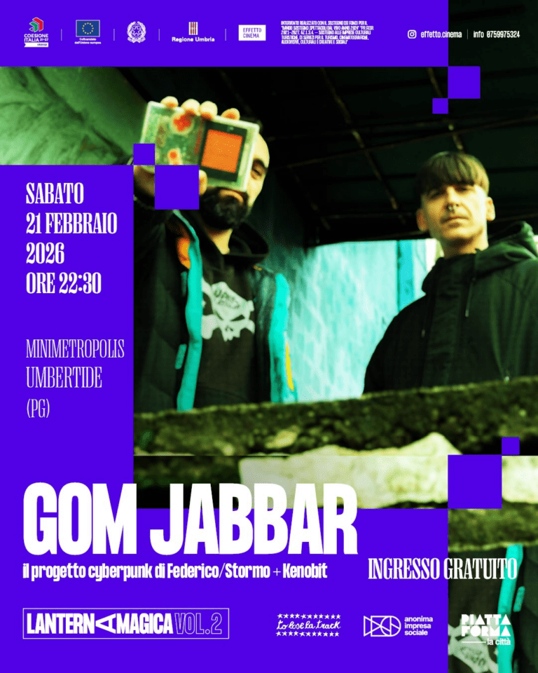 Umbertide, alla Piattaforma torna Lanterna Magica 2.0: GOM JABBAR in concerto e presentazione del libro di Kenobit