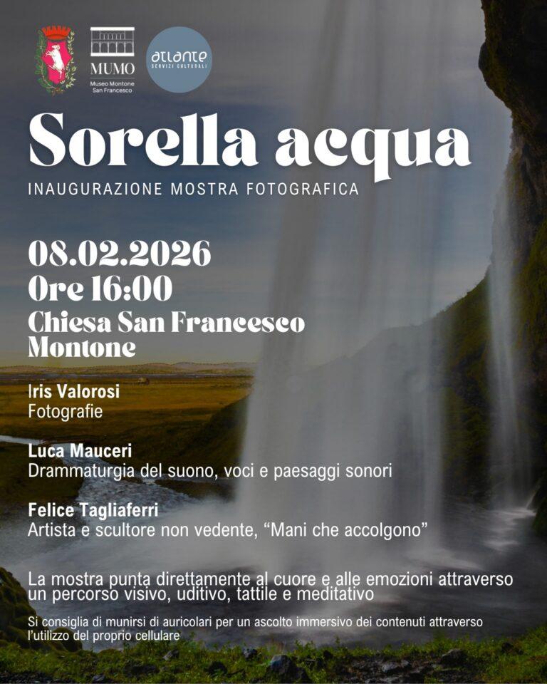 “Sorella Acqua”: inaugurazione mostra fotografica a Montone, un percorso visivo e sensoriale che invita alla riflessione e alla connessione con l’acqua e la vita