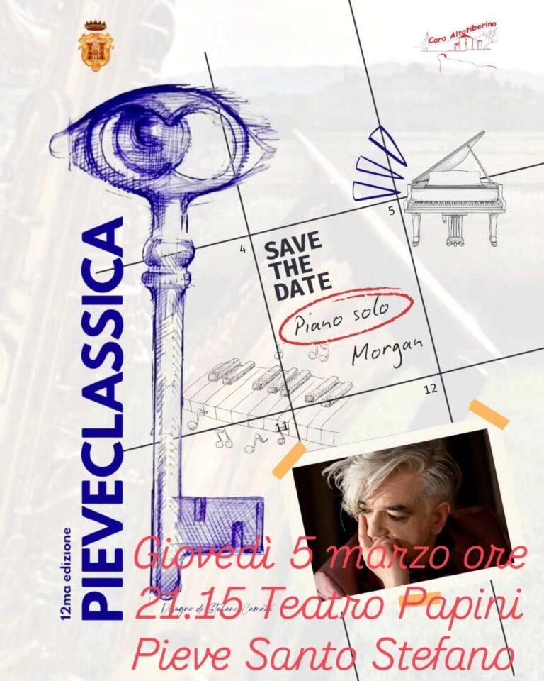 Morgan in concerto – Piano Solo al Teatro Papini di Pieve Santo Stefano giovedi 5 marzo alle 21,15