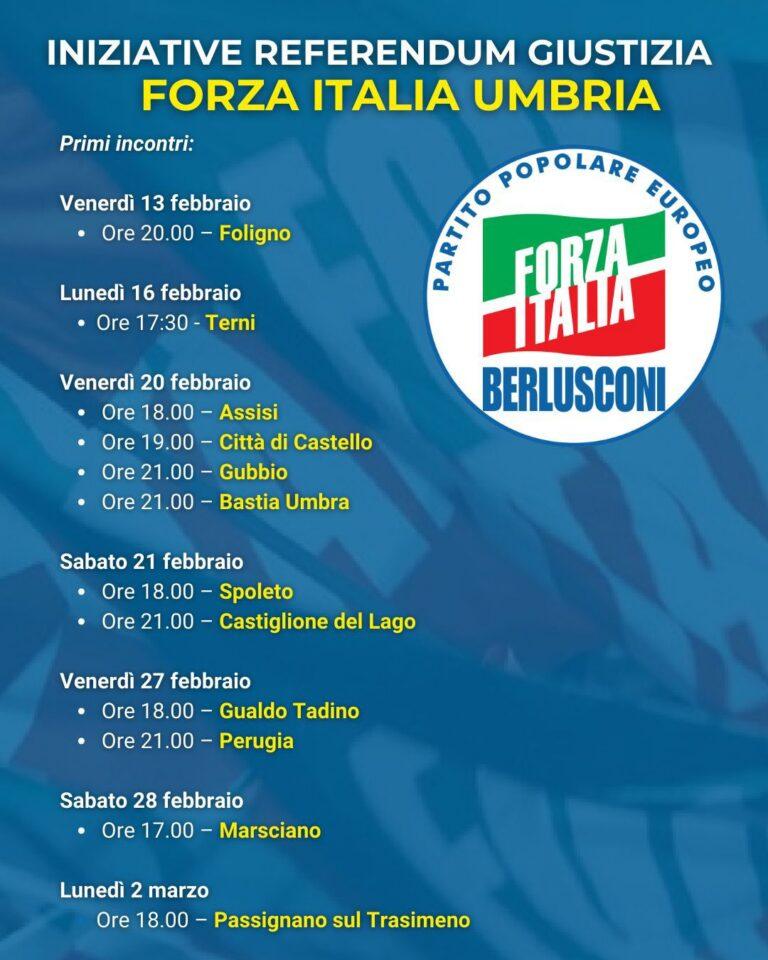 Referendum della Giustizia: il calendario degli incontri di Forza Italia