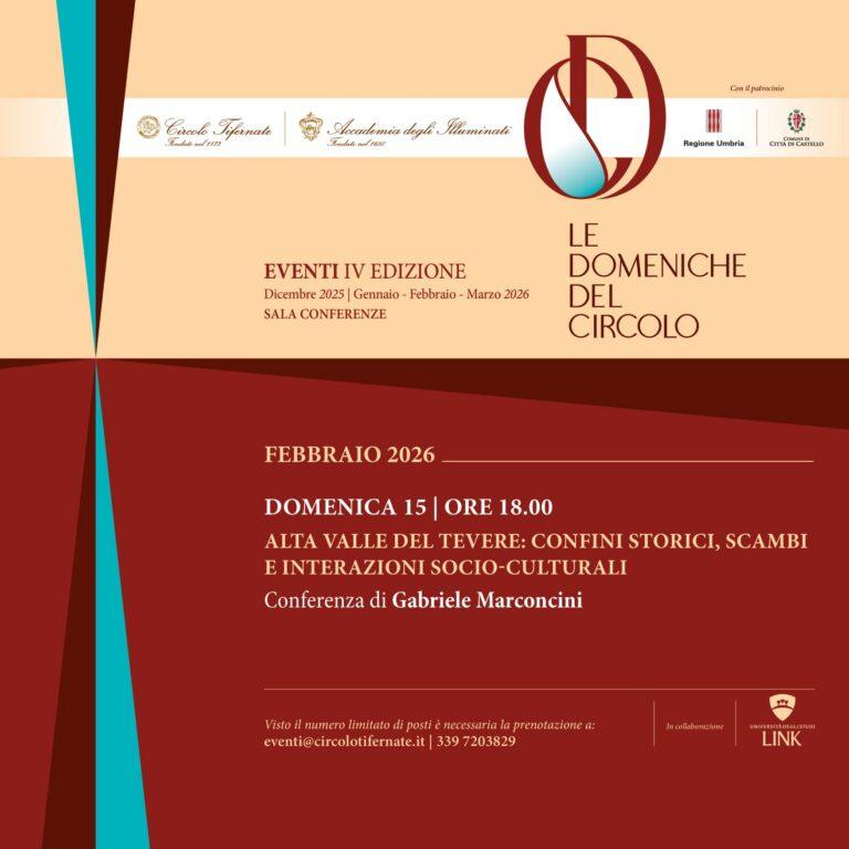 “Le Domeniche del Circolo”: conferenza sull’Alta Valle del Tevere
