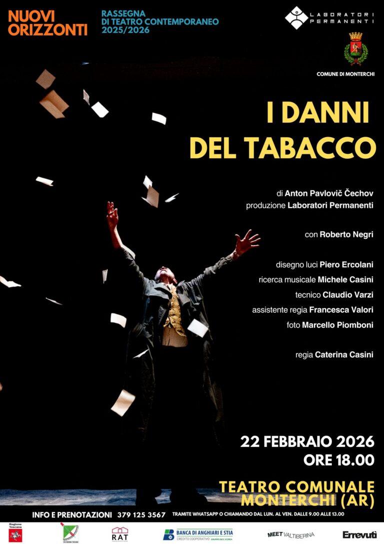 Si conclude la rassegna NUOVI ORIZZONTI: in scena in anteprima nazionale “I danni del tabacco”