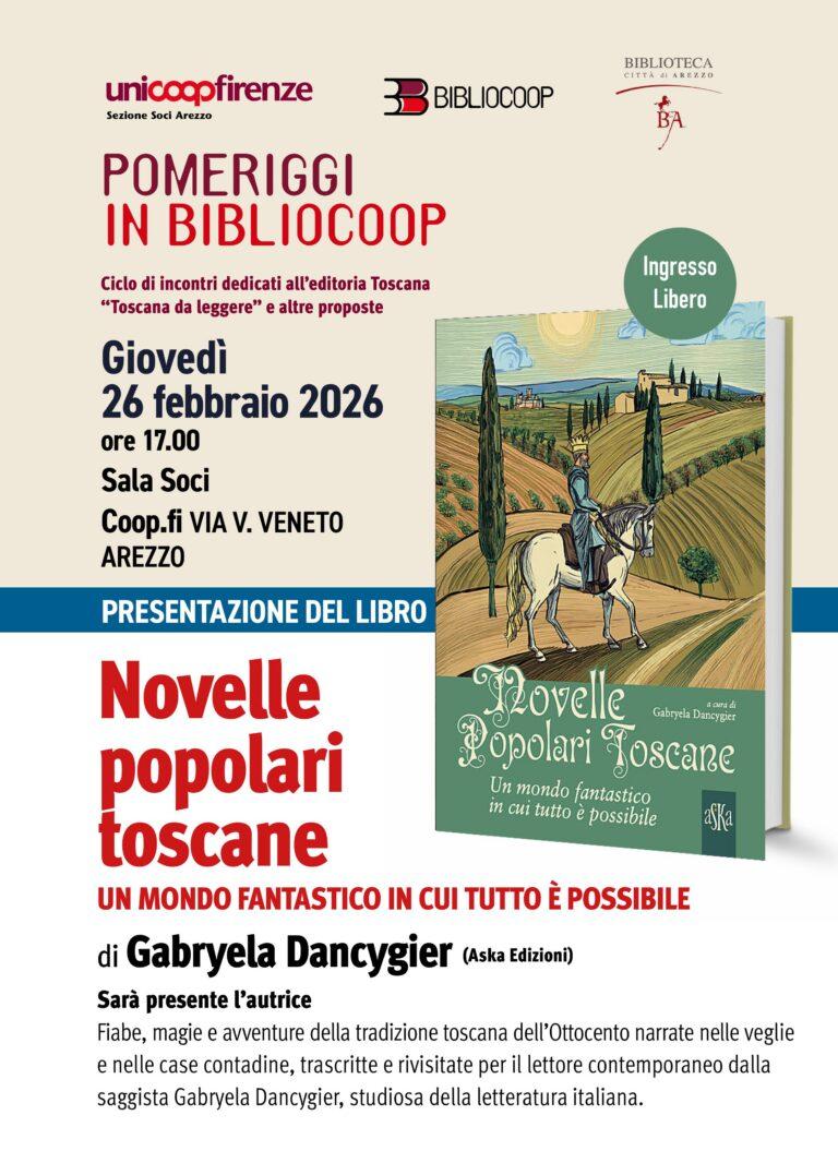 Novelle Popolari Toscane: presentazione del libro ad Arezzo Giovedì 26 febbraio