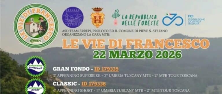 Granfondo Le Vie di Francesco, a Pieve Santo Stefano sfida tra big della MTB