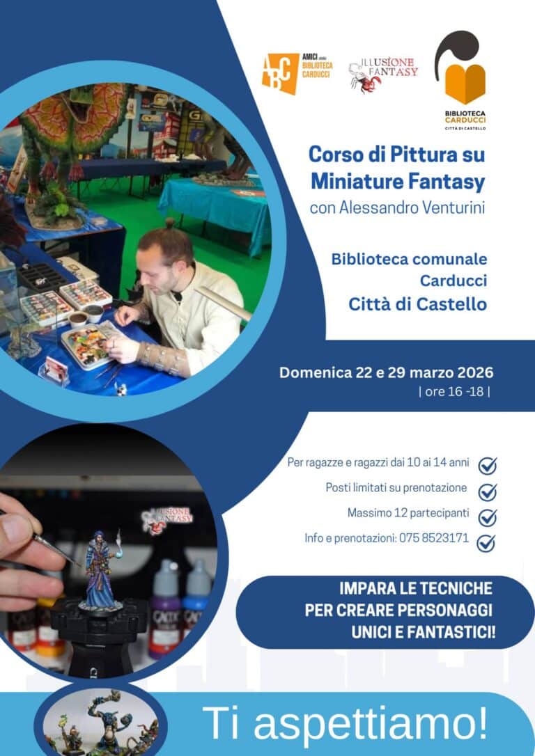 Corso gratuito di pittura di miniature per ragazzi alla Sala Rossi Monti