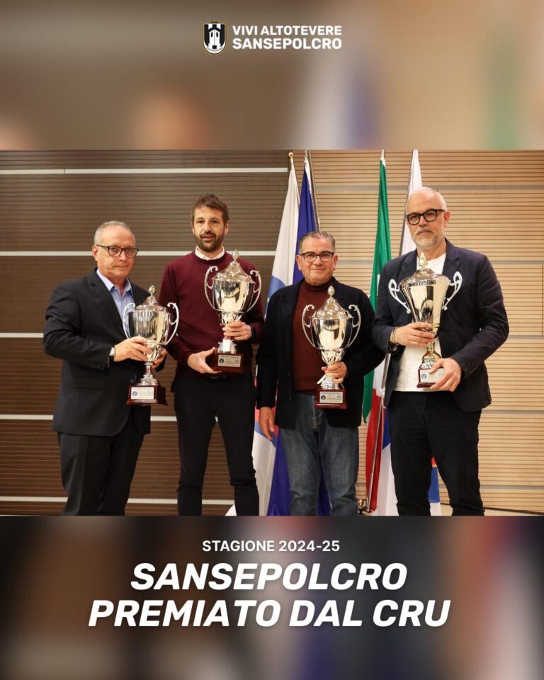 Vivi Altotevere Sansepolcro premiato dal CRU: riconoscimenti per i successi della stagione 2024-2025