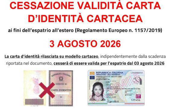 Umbertide, stop alla carta d’identità cartacea per l’espatrio dal 3 agosto 2026