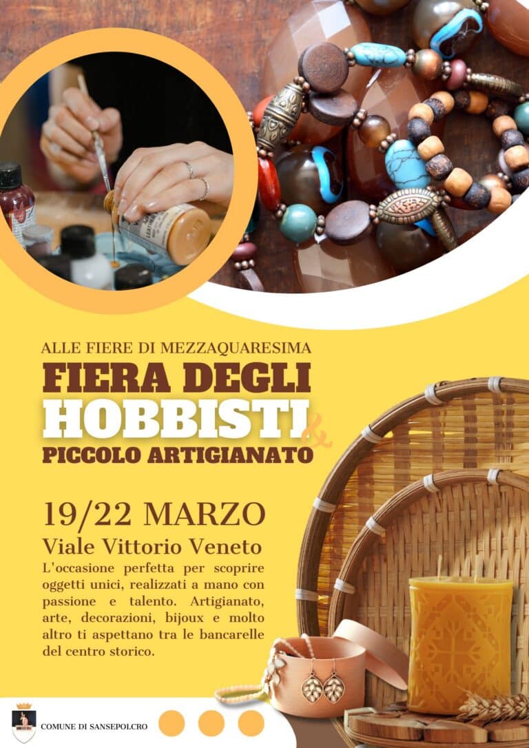 Sansepolcro, Fiere di Mezzaquaresima, spazio alla creatività: torna la fiera degli hobbisti