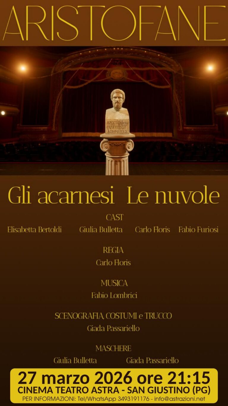 San Giustino, Aristofane in scena all’Astra con “Gli Acarnesi – Le Nuvole”