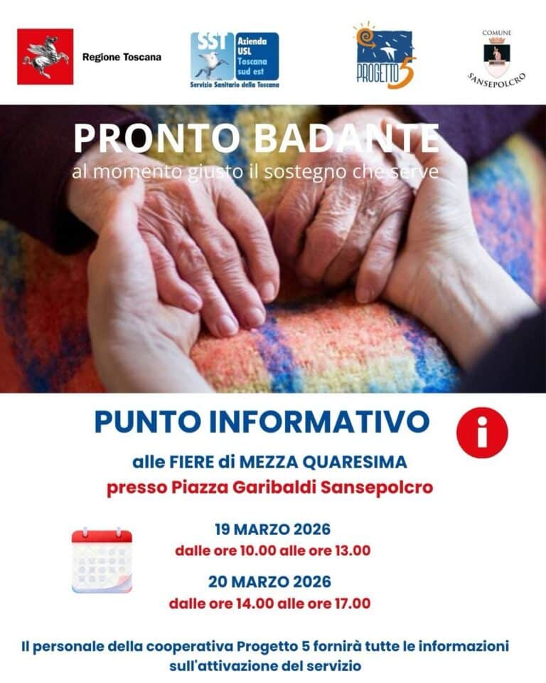 Sansepolcro, “Pronto Badante” alle Fiere: informazioni e supporto per le famiglie