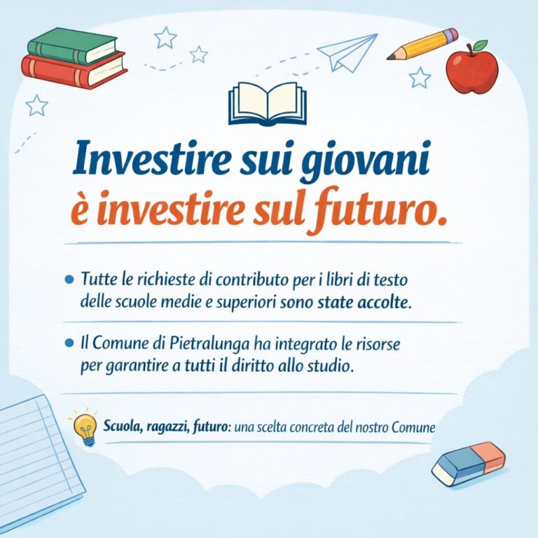 Pietralunga, contributi libri di testo: il Comune copre tutte le richieste delle famiglie