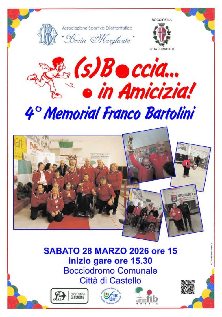 A Città di Castello il 4° Memorial Franco Bartolini: sport e inclusione al bocciodromo