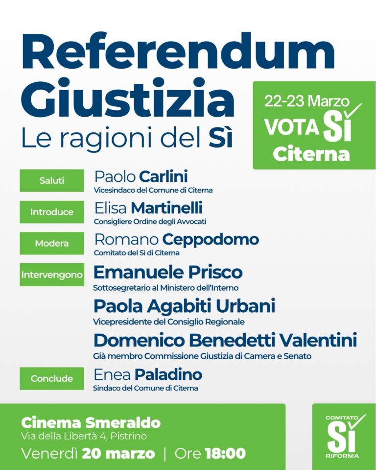 Citerna, chiusura della campagna per il SÌ: “Occasione storica per riformare la giustizia”