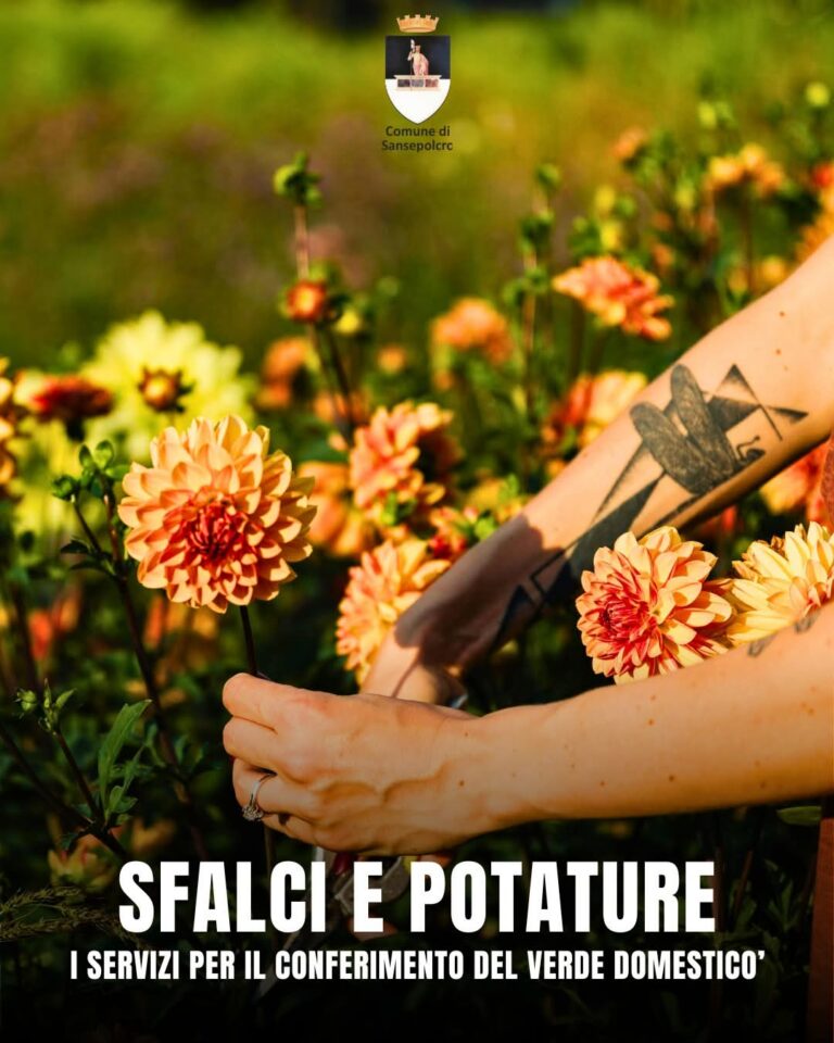 Sfalci e potature: attivi i servizi per il conferimento del verde domestico a Sansepolcro