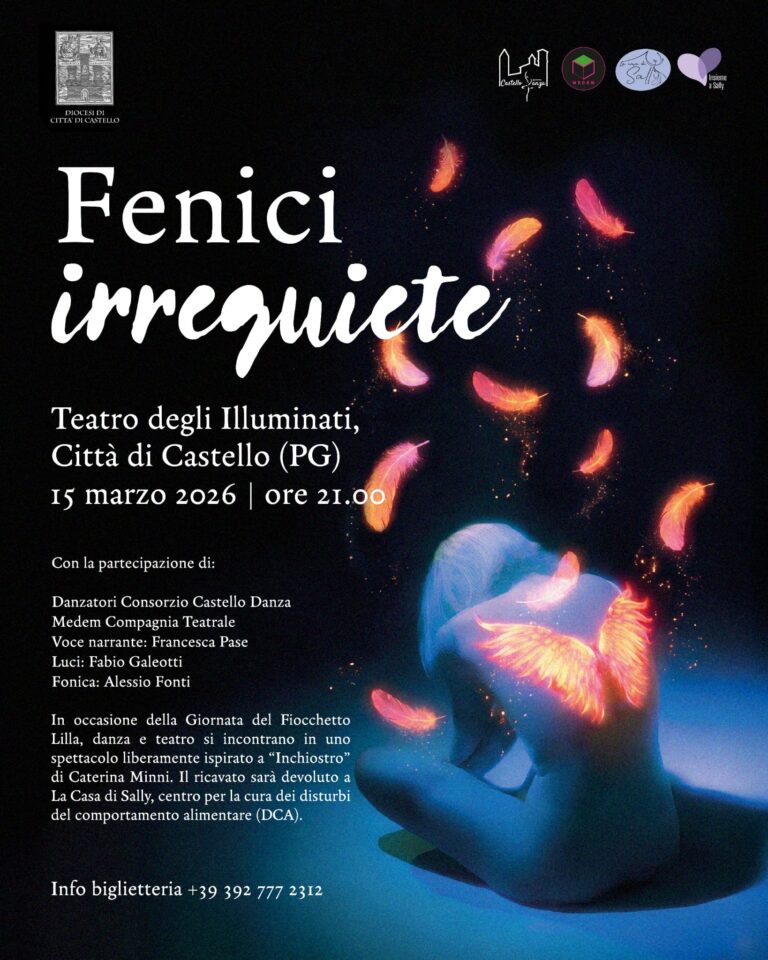 “Fenici irrequiete”: danza e teatro per la Giornata del Fiocchetto Lilla. Spettacolo benefico a sostegno de La Casa di Sally, centro per la cura dei disturbi alimentari