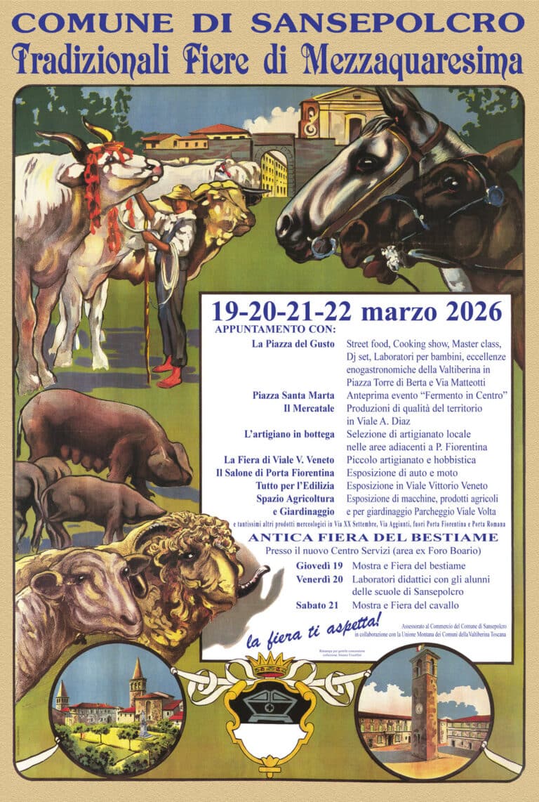 Sansepolcro pronta per le Fiere di Mezzaquaresima 2026: quattro giorni di tradizione, commercio e incontri