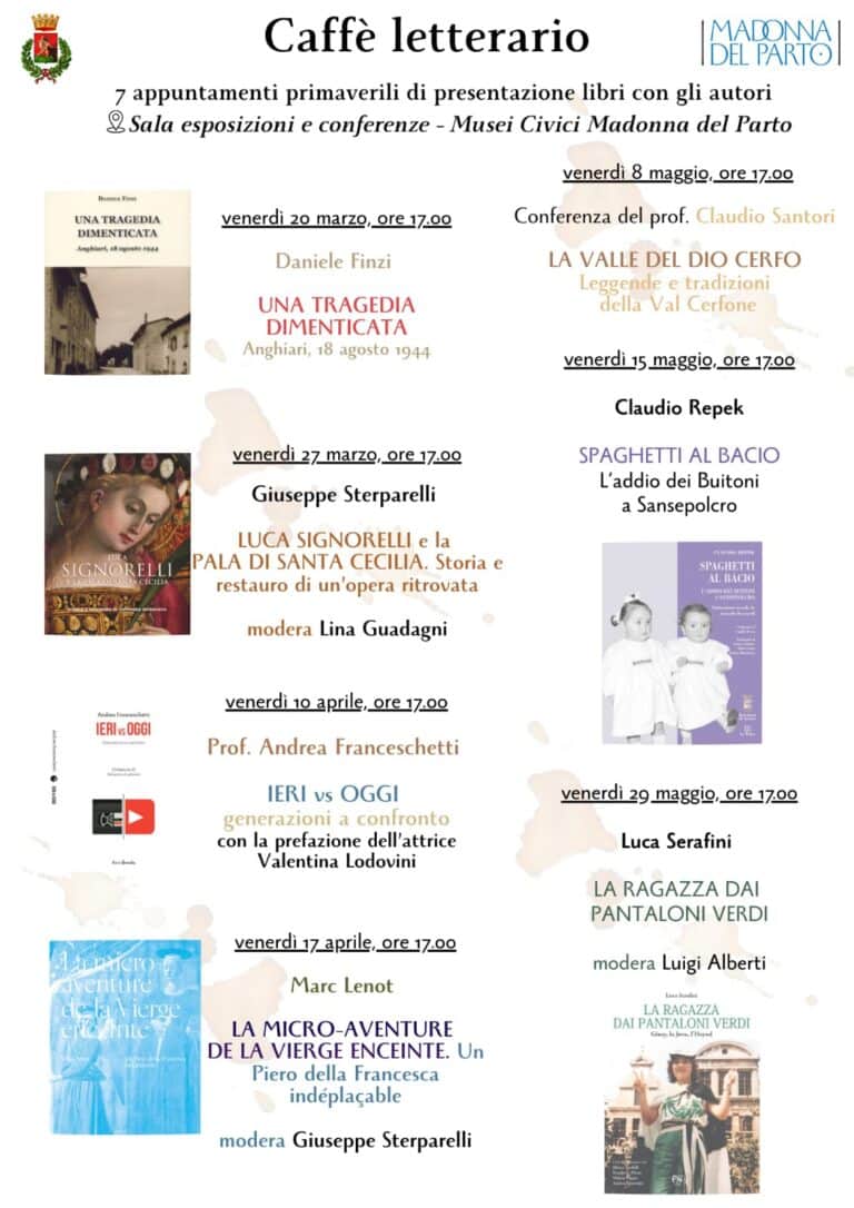 Monterchi, torna il Caffè Letterario: sette incontri con gli autori