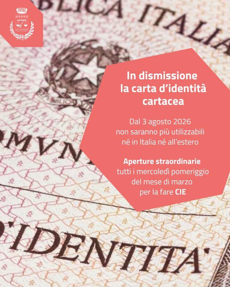 Aperture straordinarie a San Giustino per il rinnovo della Carta d’Identità Elettronica (CIE)