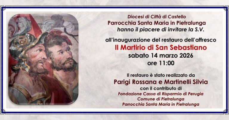 Pietralunga, restaurato l’affresco “Il Martirio di San Sebastiano” attribuito a Raffaellino del Colle