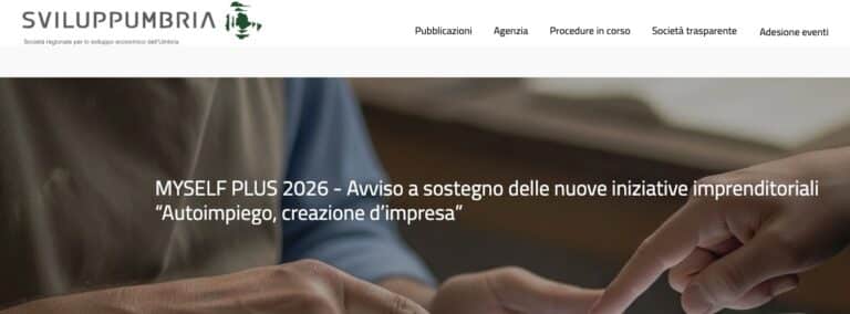 “Myself Plus 2026”: dalla Regione Umbria incentivi per nuove imprese