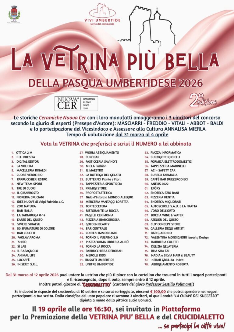 Umbertide si accende per Pasqua: torna la “Vetrina più bella” con il Crucidialetto