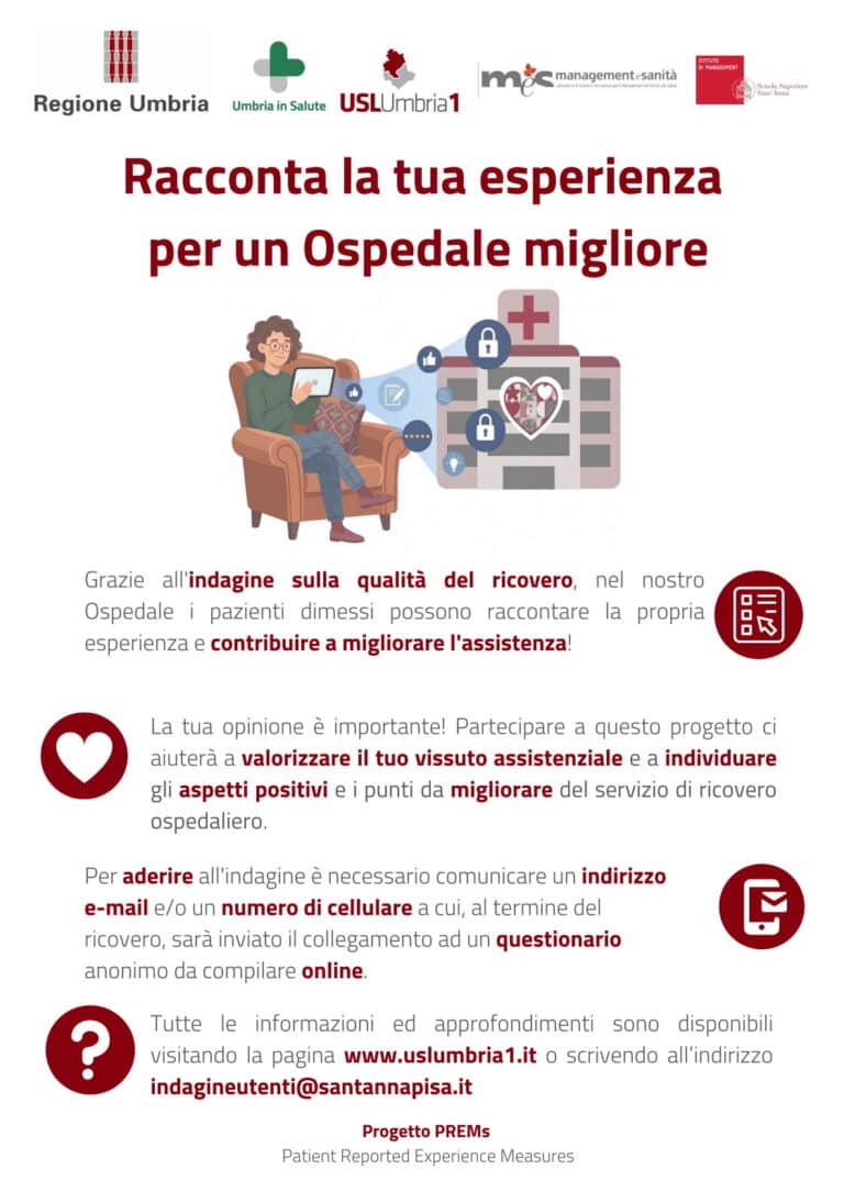 Sanità, al via l’indagine sui pazienti negli ospedali dell’Alto Tevere: focus sulla qualità delle cure