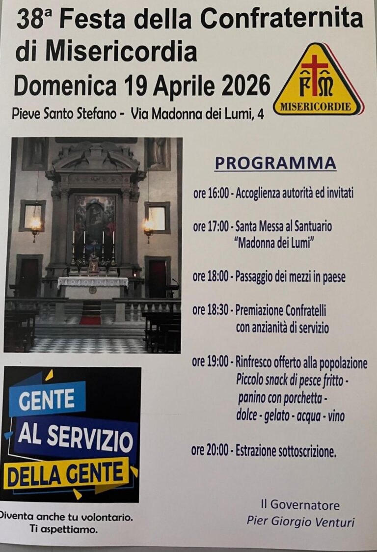 Pieve Santo Stefano celebra la 38ª Festa della Misericordia