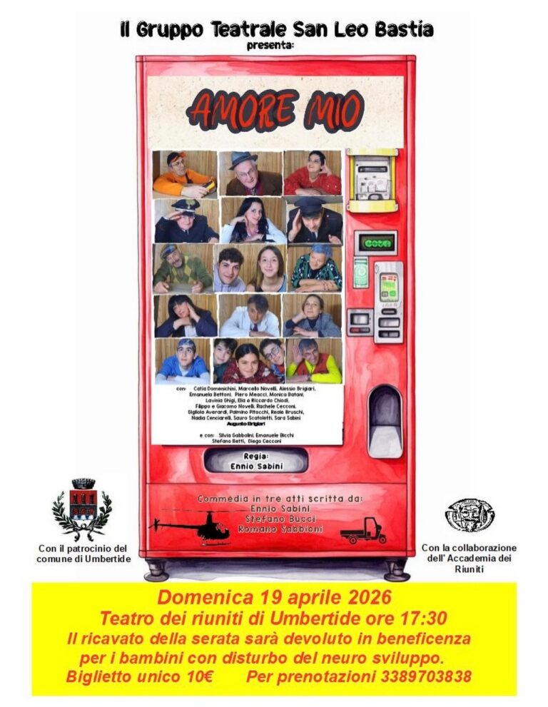 Umbertide: al Teatro dei Riuniti arriva “Amore Mio”, commedia solidale